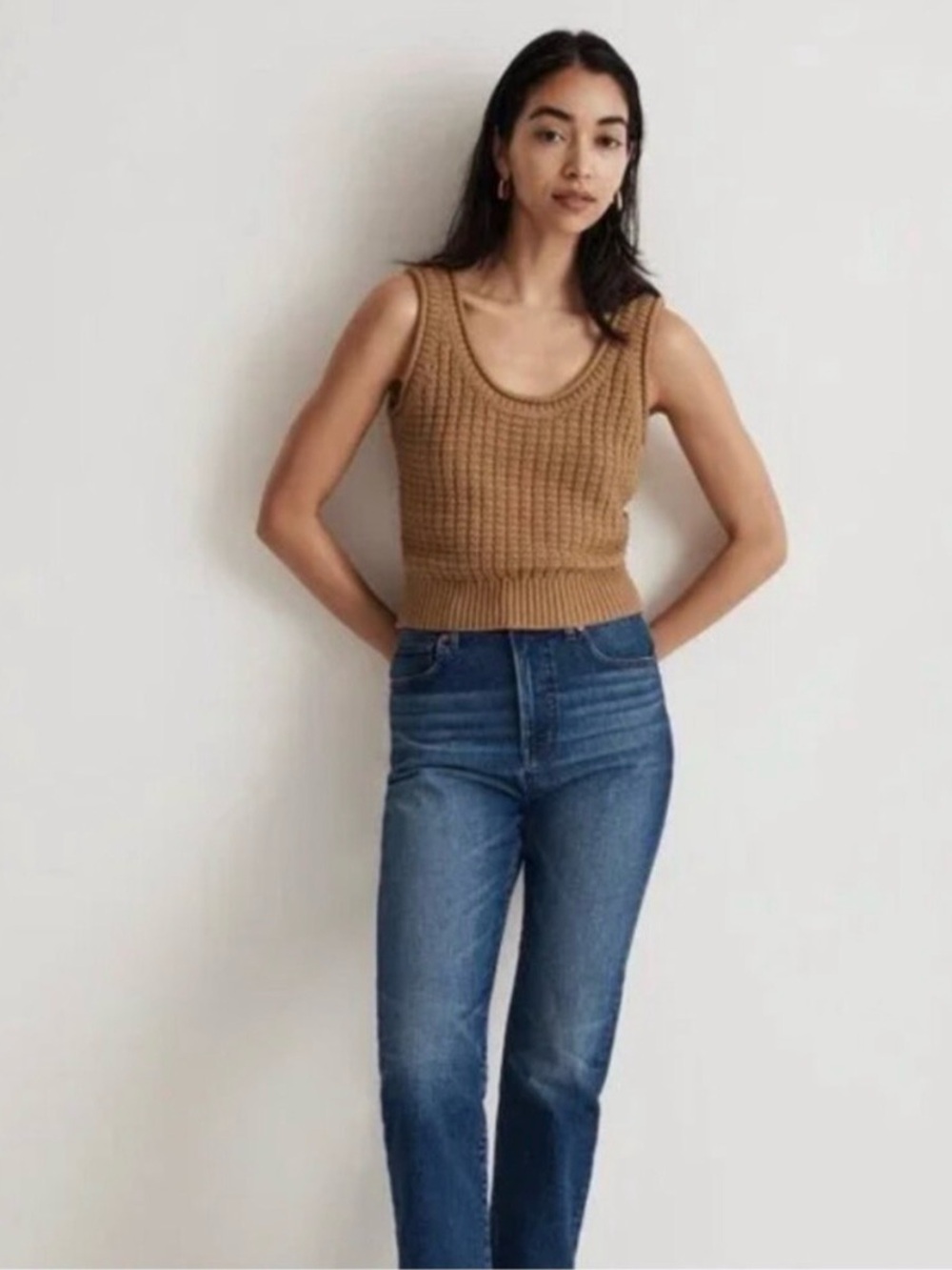 Madewell Camel Knit Tank Top